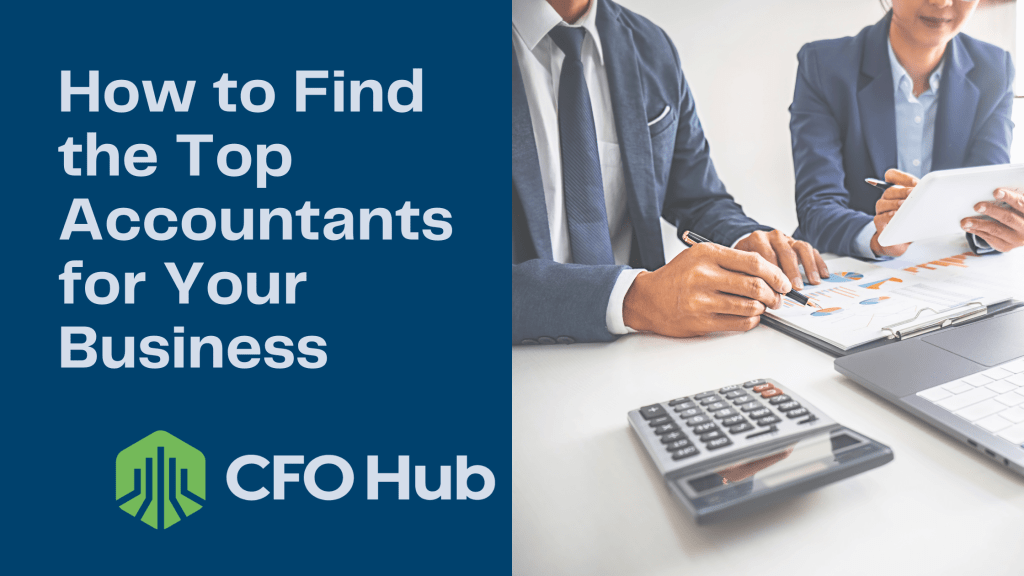 Two individuals in business attire are working at a desk. One is holding a pen and pointing to a graph on a document, while the other is taking notes. A calculator is placed on the desk. Text on the left side reads, “How to Find Top Accountants for Your Business. CRI CFO Hub. Two individuals in business attire are working at a desk. One is holding a pen and pointing to a graph on a document, while the other is taking notes. A calculator is placed on the desk. Text on the left side reads, "How to Find Top Accountants for Your Business. CRI CFO Hub.